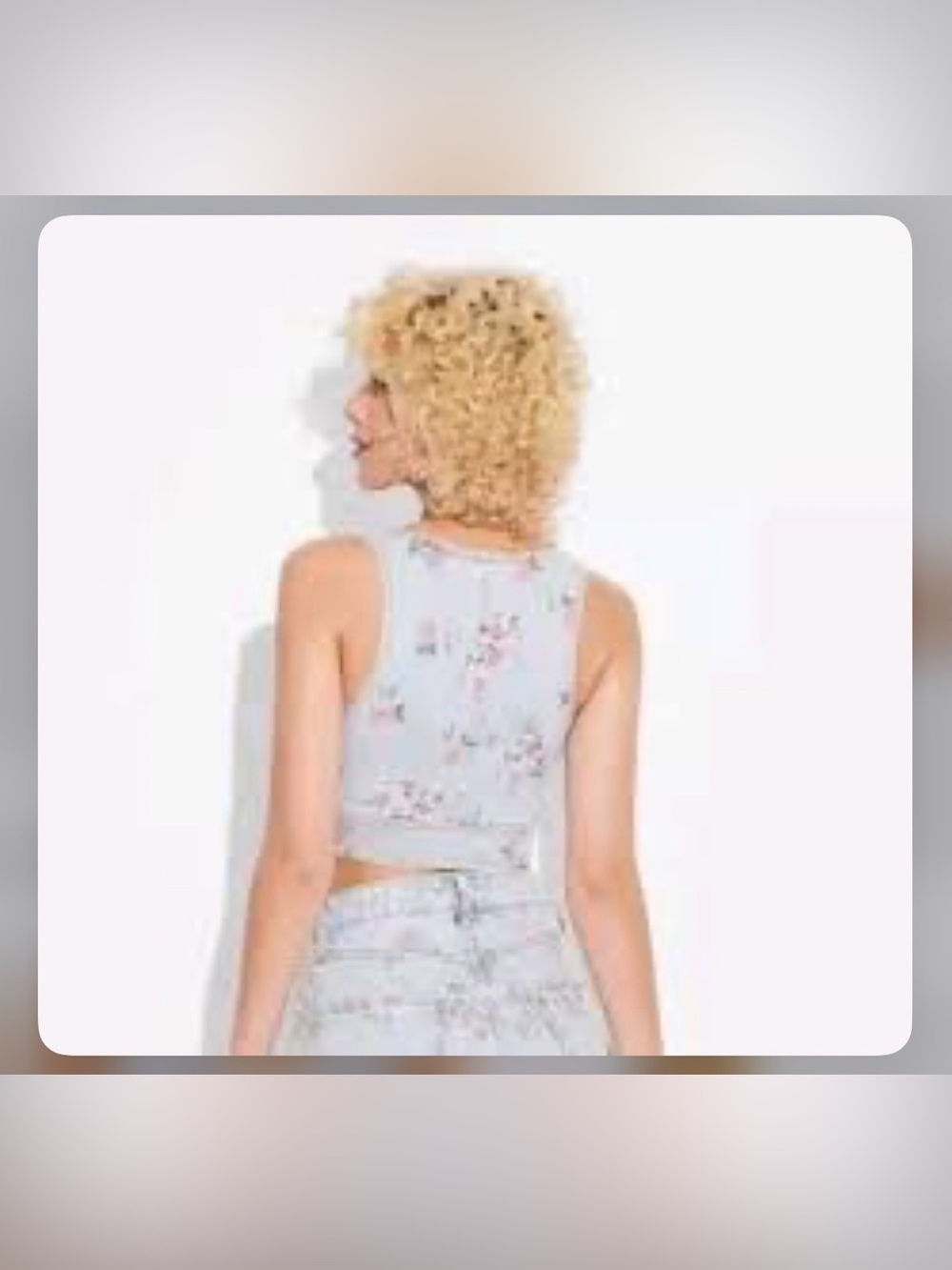 NWT Denim Floral Crop Top-Wild Fable sz L-SUMMER MUST HAVE!! - Picture 3 of 6